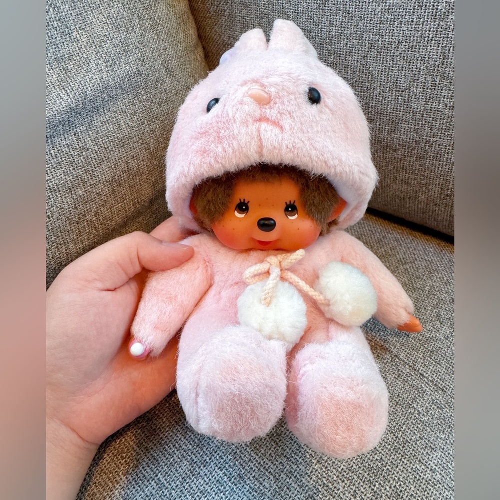 Monchhichi pink bunny doll